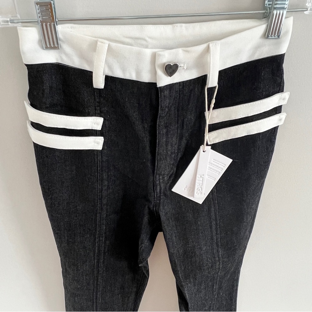 skinny Pants flared pants heart shaped button